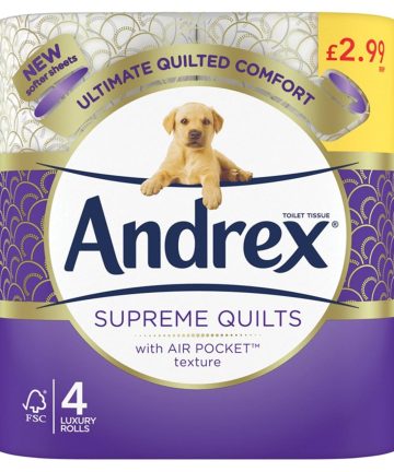 Andrex Supreme Quilts Luxury Rolls-4 rolls by 6