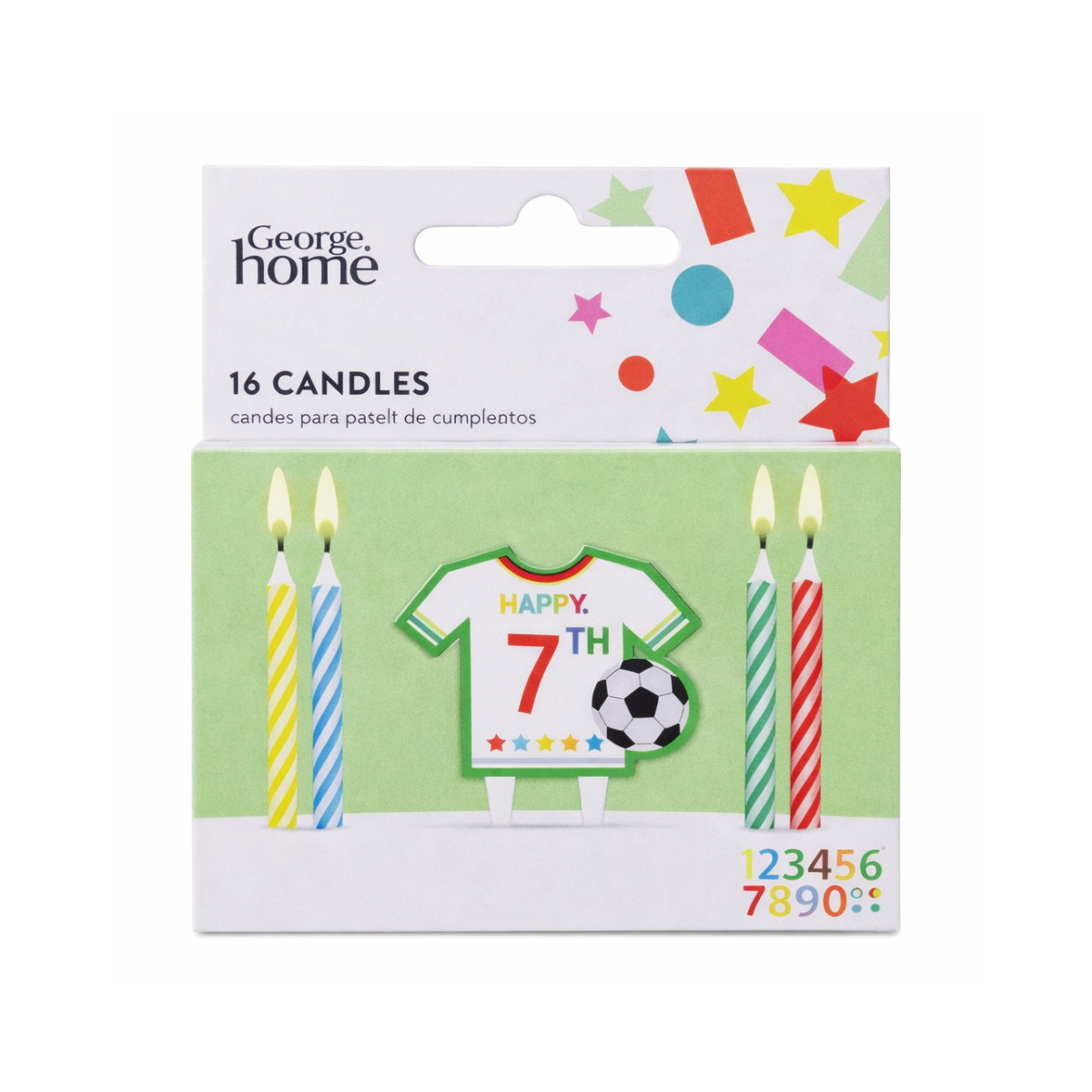 George Home 16 Birthday Candles with Personalized Football Plaque