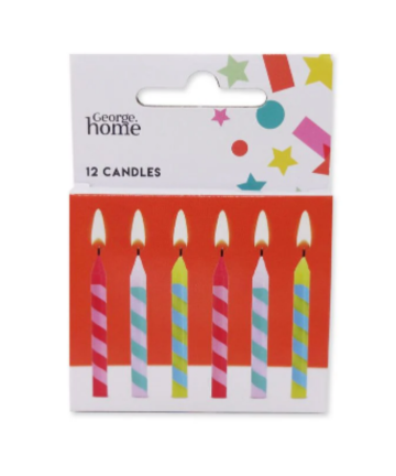 George Home 16 Birthday Candles with Plaque-Orange