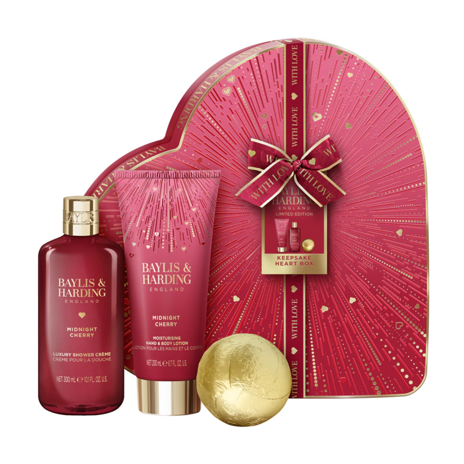 Baylis & Harding Midnight Cherry Collection Limited Edition- Keepsake Heart Box