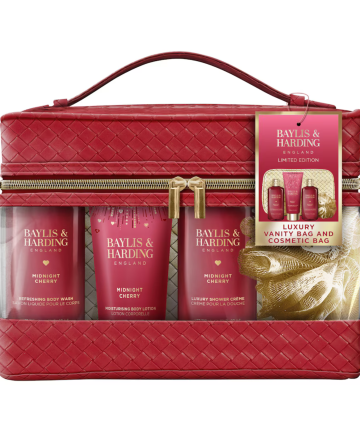 Baylis & Harding Midnight Cherry Collection Limited Edition- Luxury Vanity Bag and Cosmetic Bag